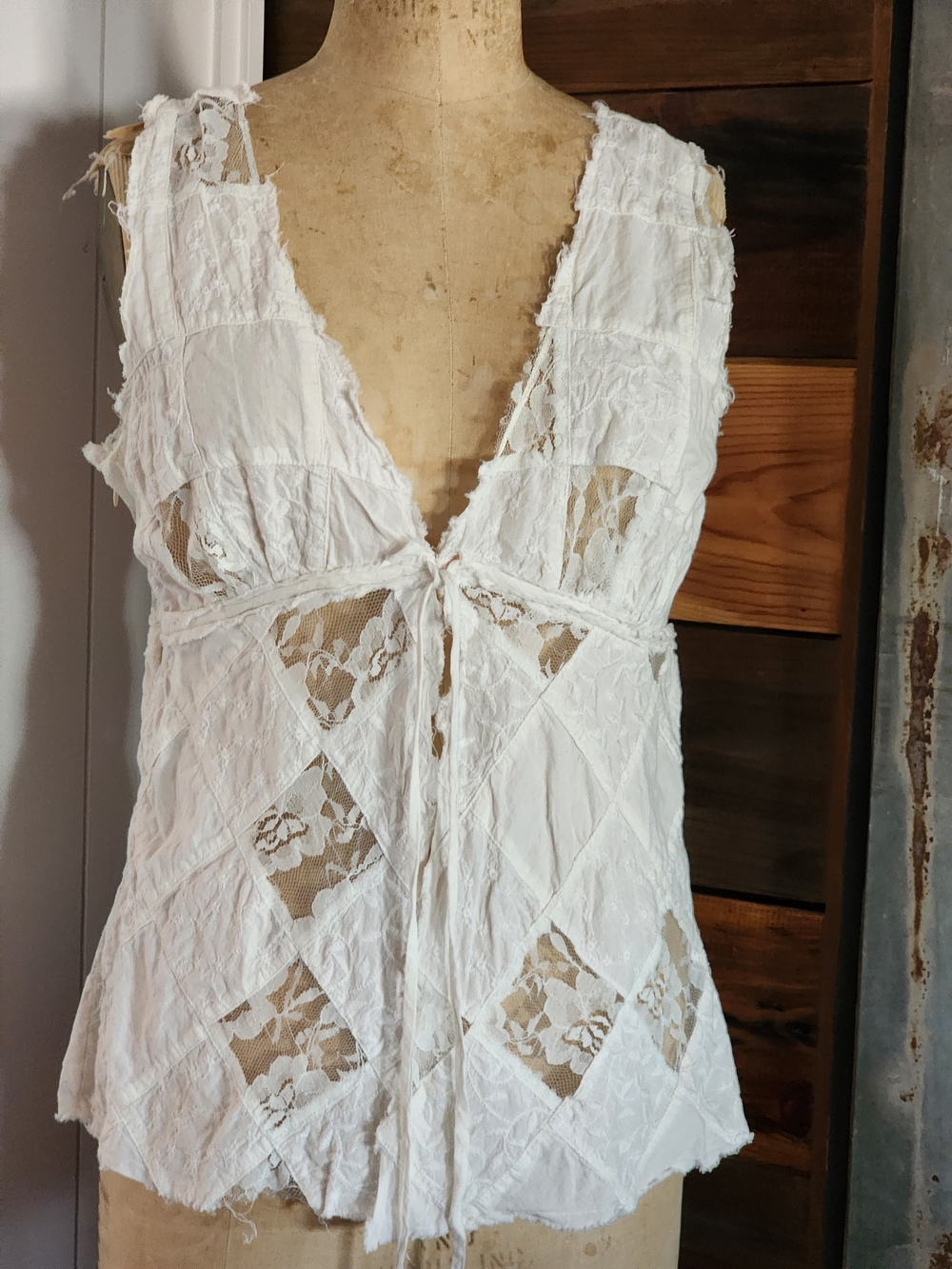 Nwt White House Black Market Ivory Lace Top Sz Small